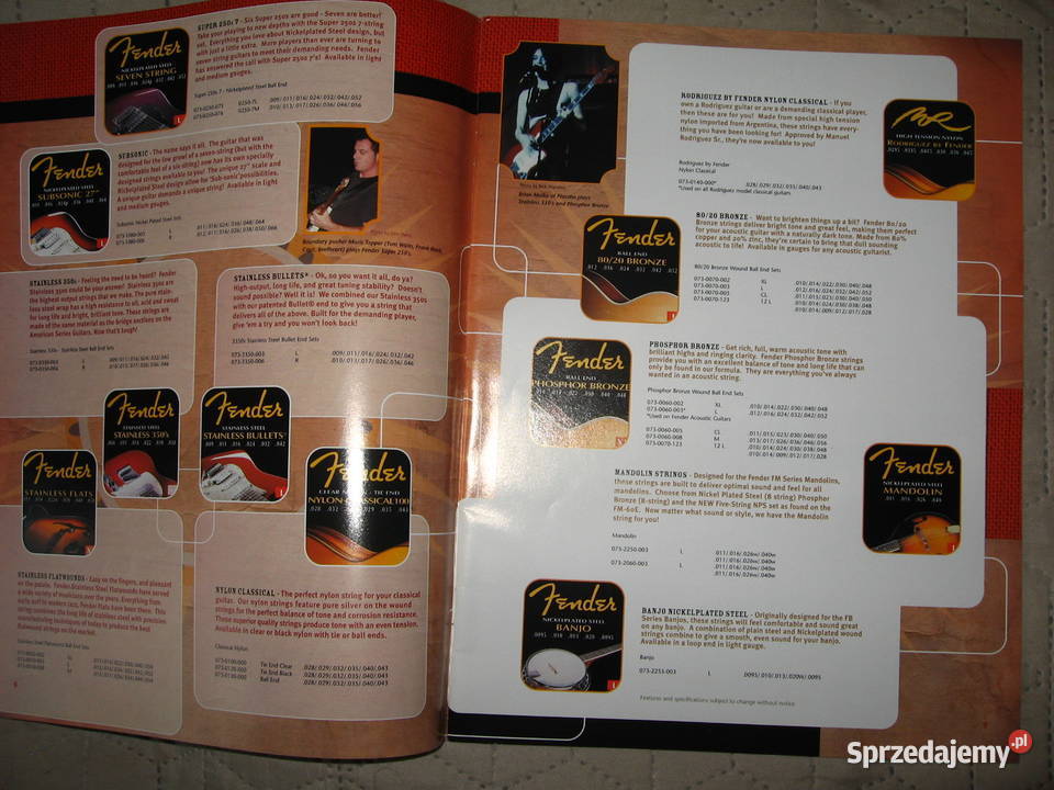 Fender Strings Parts Accessories Catalog katalog Kępice sprzedam