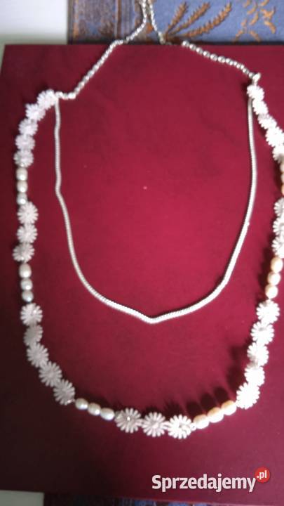 SREBRZONY NASZYJNIK Z PERŁAMI HODOWLANYMI Piła