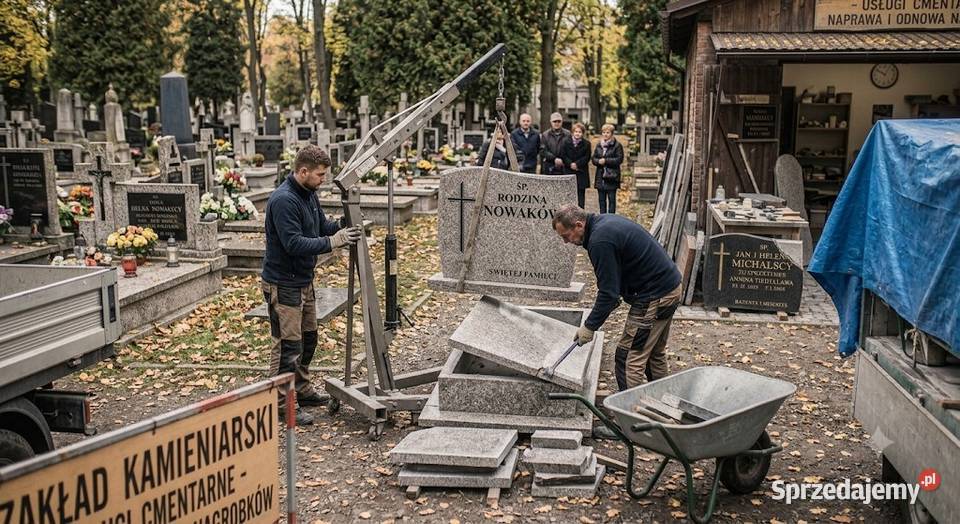 Rozbiórka rozebranie pomnika nagrobka Cmentarz