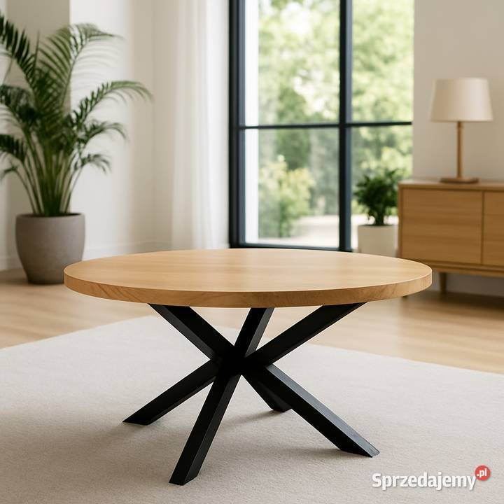 Stół PAJĄK Dębowy Okrągły LOFT Lite Drewno Różne Stoły Wrocław