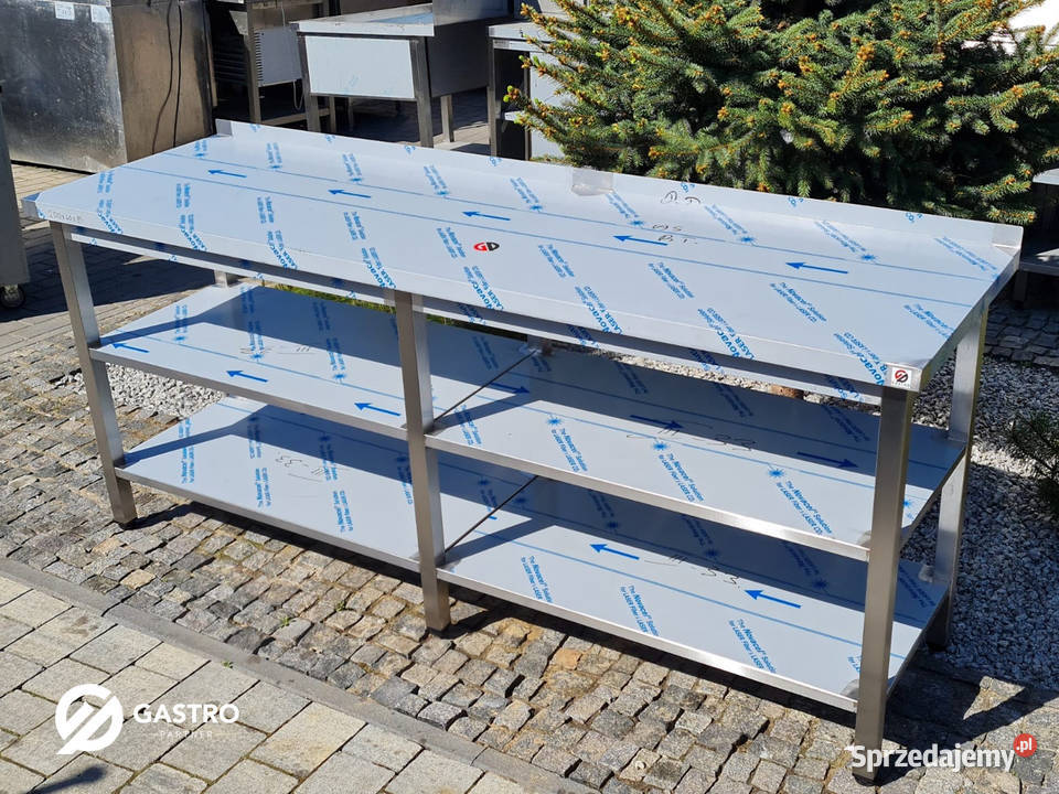 Stół nierdzewny z dwoma półkami 200x70x85 Meble Gastronomia Ostrów Wielkopolski