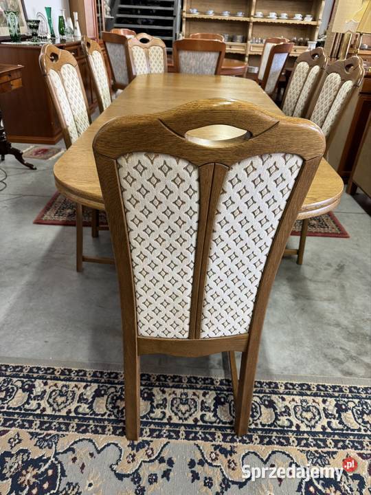 Rozkładany stół dębowy z dwoma wkładkami i warmińsko-mazurskie Ełk