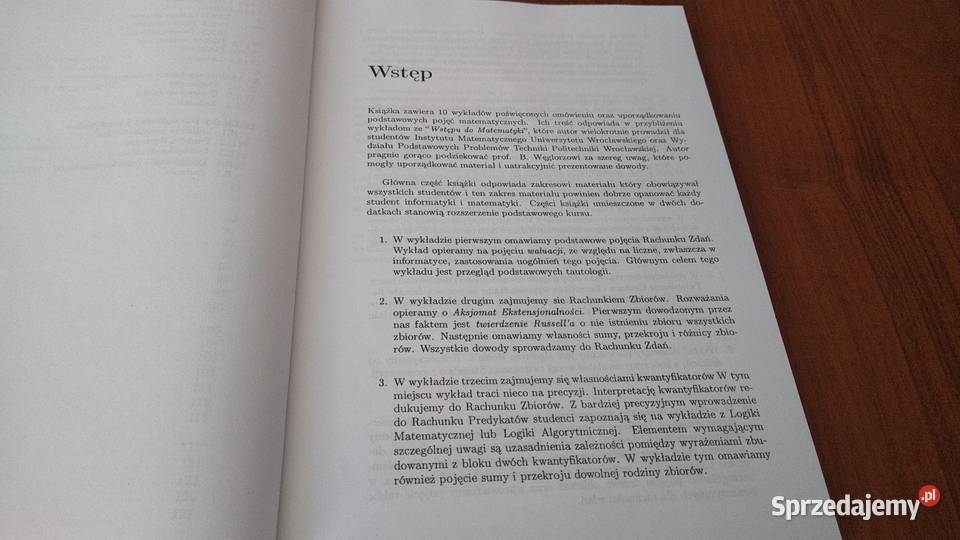 Wykłady ze wstępu do matematyki Jacek Cichoń Gdańsk