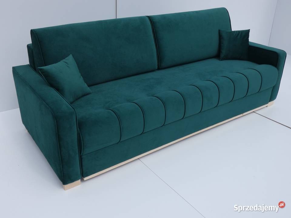 kanapa, sofa skandynawska funkcja spania pojemnik na pościel