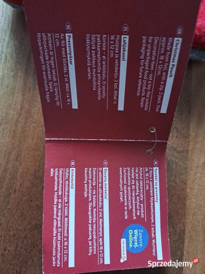 2 Filcowa koperta saszetka świąteczna na suwak Warszawa