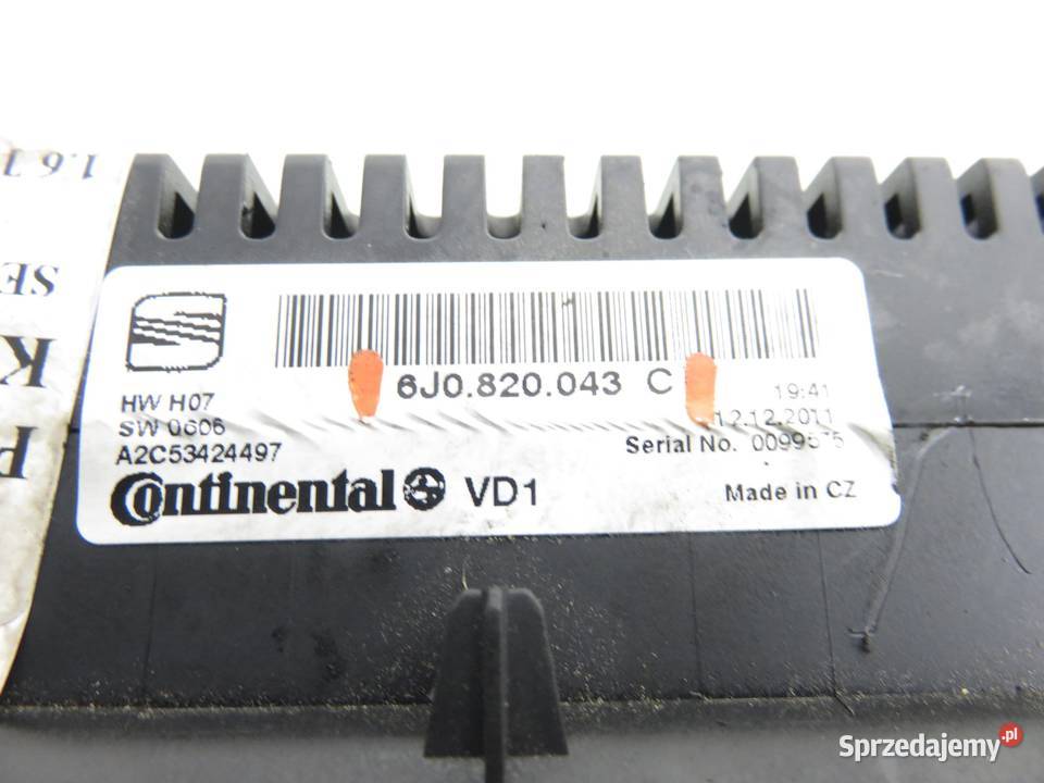 KLIMATRONIK SEAT IBIZA IV 6J5 6P1 6J0820043C Panele sterowania, przełączniki