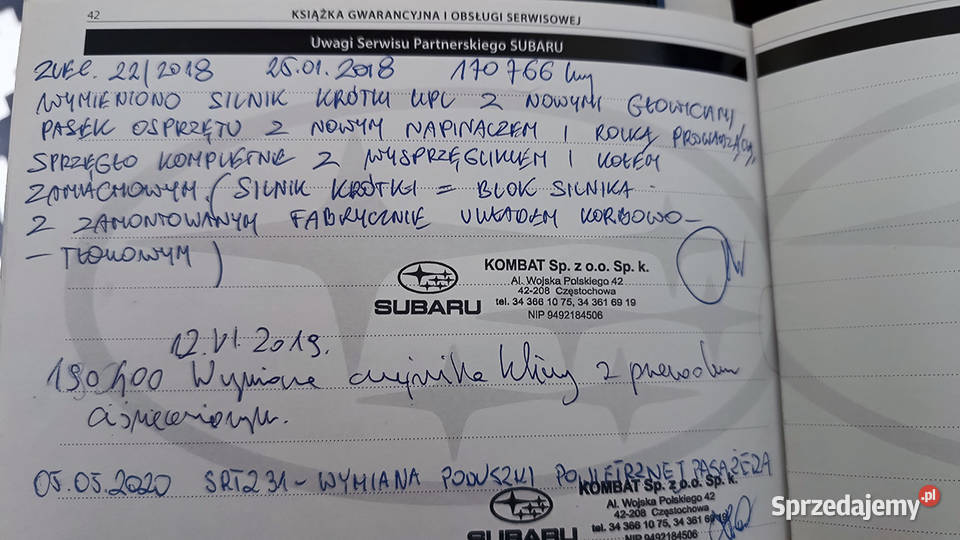 Subaru Outback Diesel Nowy Silnik dolnośląskie Stara Kamienica