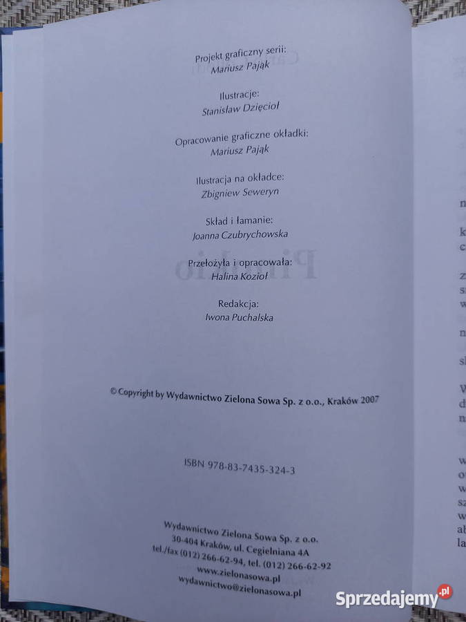 Pinokio Carlo Collodi Zielona Sowa lektura mazowieckie Małkinia Górna sprzedam