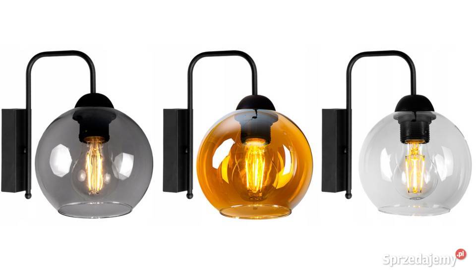 LAMPA ŚCIENNA KINKIET SZKLANA KULA METAL podlaskie Choroszcz