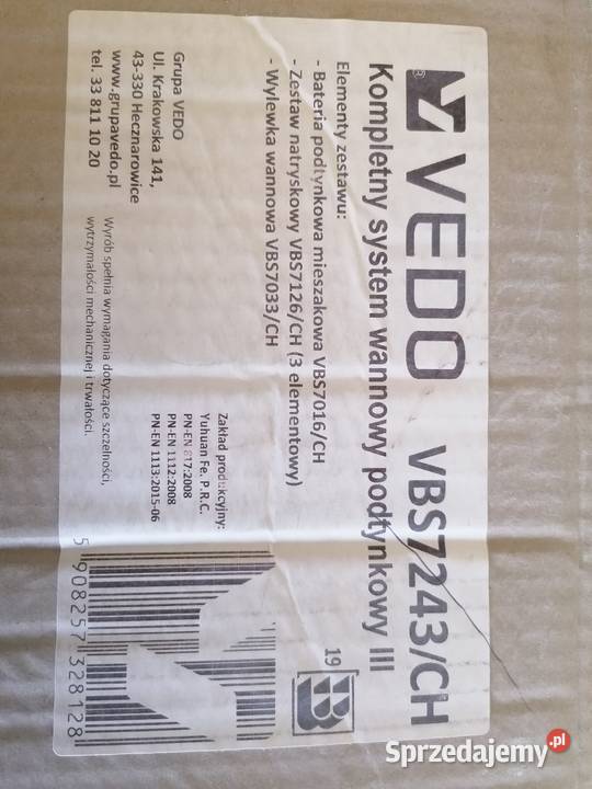 Kompletny zestaw wannowy podtynkowy firmy Vedo Tłuczań