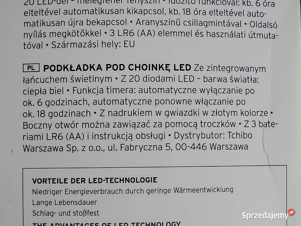 Podkładka LED pod choinkę 20 światełek led Biłgoraj