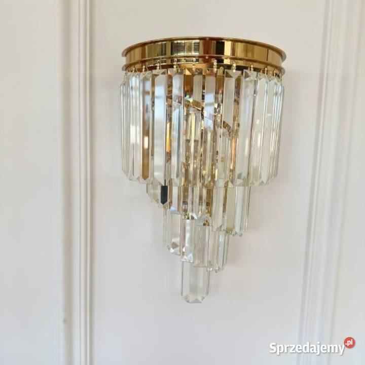 Kinkiet Kryształowy Złoty DIAMOND Lampa Ścienna Oświetlenie Warszawa
