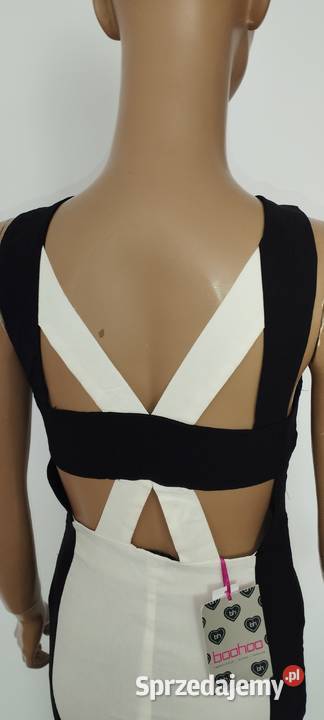 boohoo Savannah Twist Neck Back Illusion Midi lubelskie Zamość