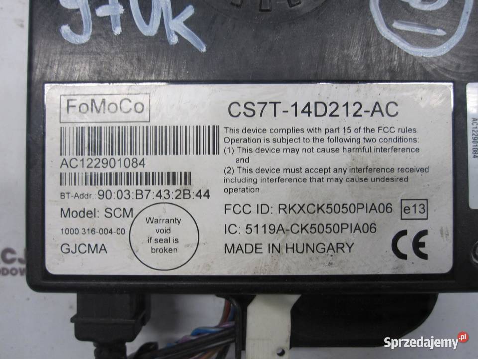 FORD FOCUS MK3 III 12r moduł BLUETOOTH świętokrzyskie