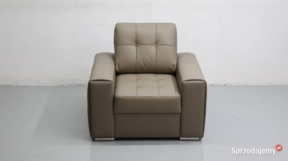 FOTEL SKÓRA naturalna MADRAS 4119 popielata