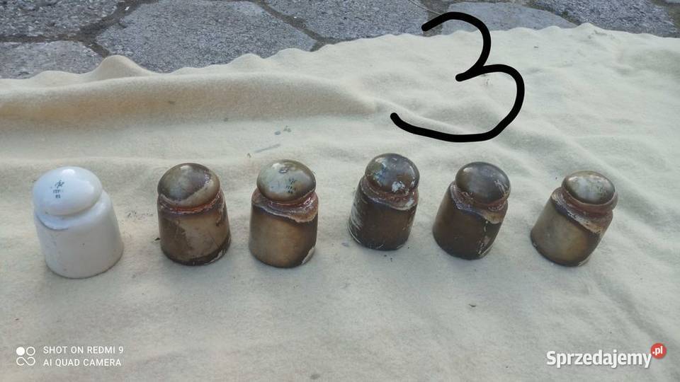 Izolatory stare elektryczne różne kolory Busko-Zdrój