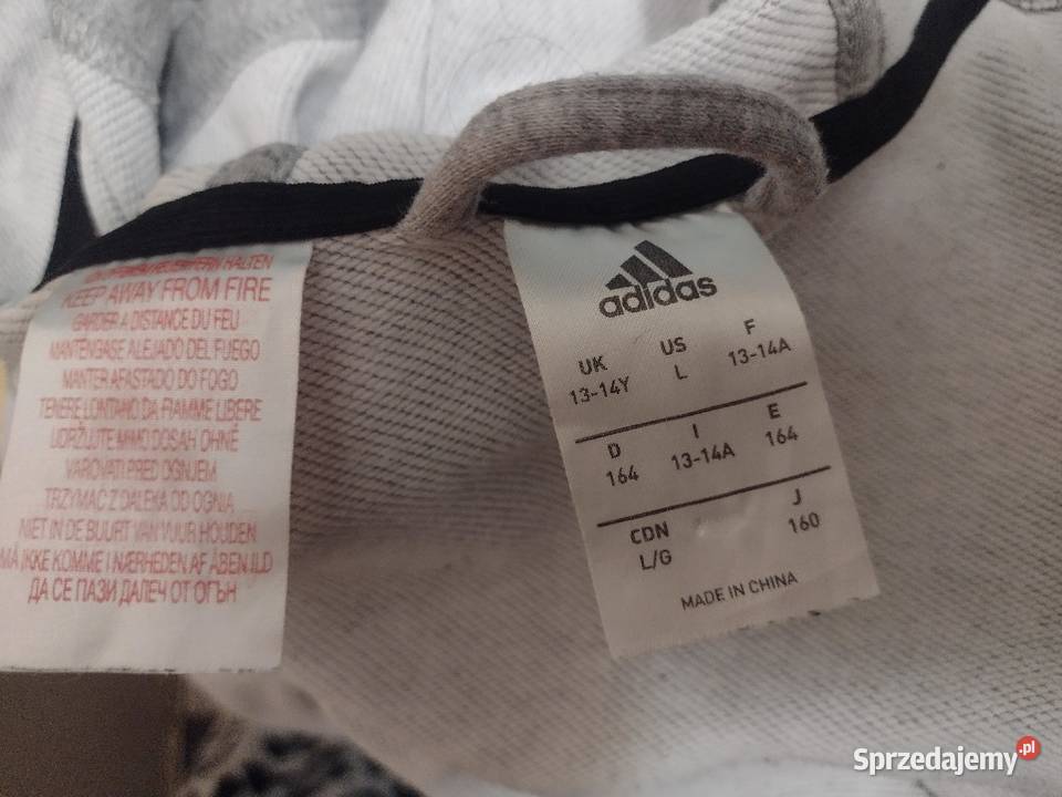 XSS ADIDAS Szara bluza sportowa z kapturem z Inny materiał Kraków