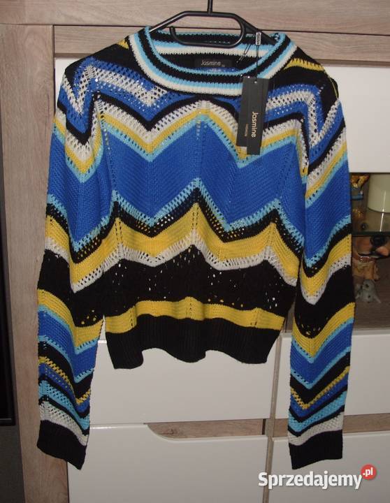 JASMINA Chabrowo żółty sweterek w zygzaki SM Rawicz sprzedam