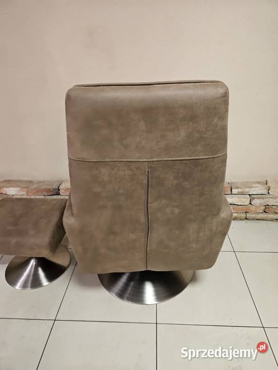 Fotel obrotowy z podnóżkiem WYGODNY tapicerka Pszczyna sprzedam