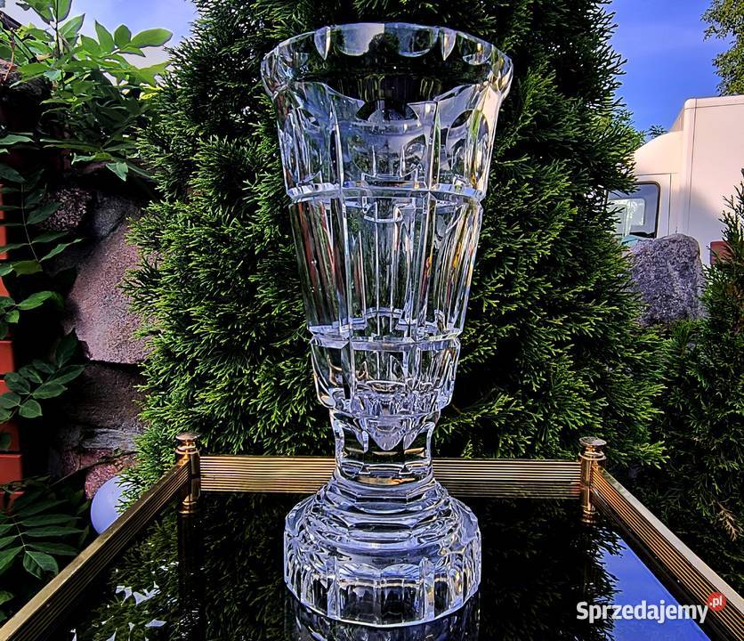 Duży solidny puchar kryształowy lata 70 te Klenica