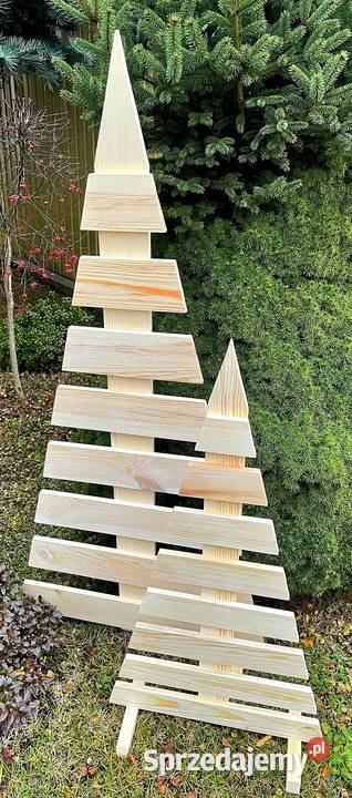 Świąteczna choinka drewniana choinka trókąt