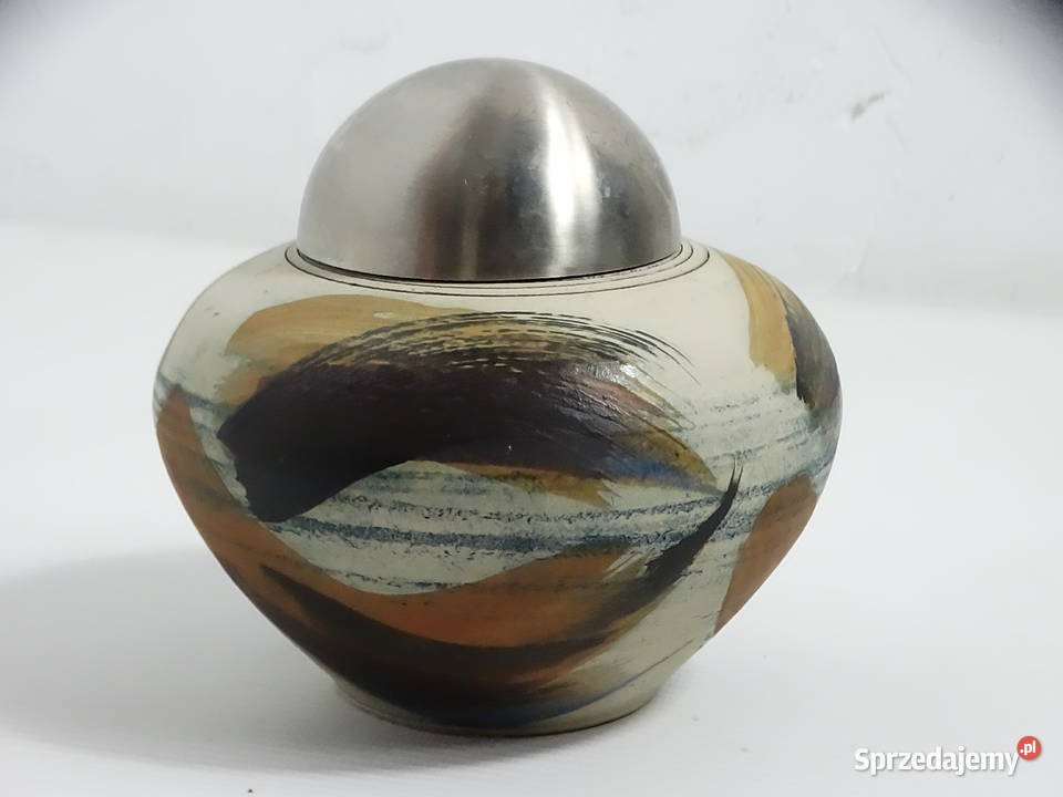 Unikatowa ceramiczna lampka oliwna kominek Antyki Biłgoraj