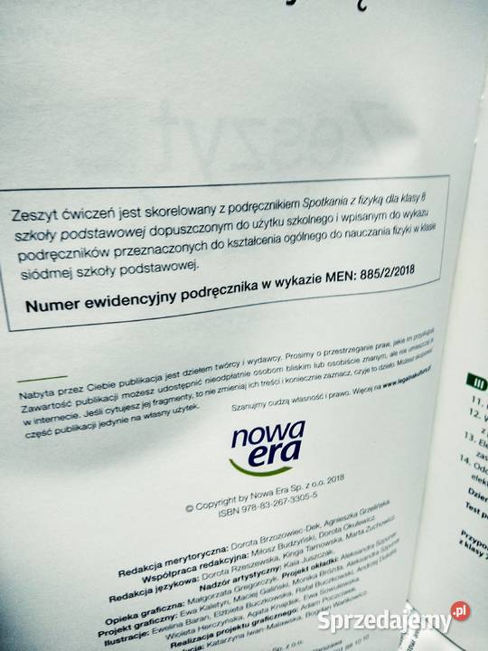 Spotkania z fizyką 8 ćwiczenia Nowa era Antykwariat Warszawa