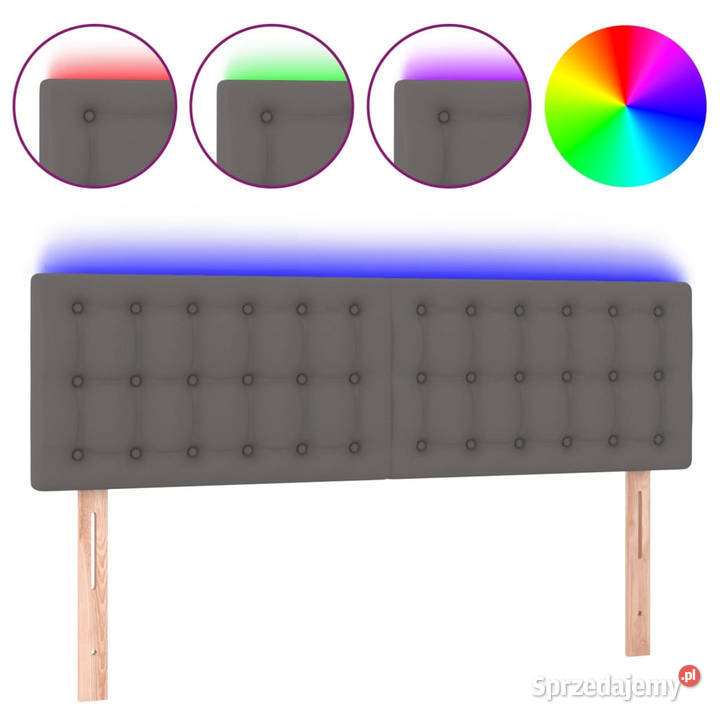 Zagłówek do łóżka z LED szary 144x5x7888 Warszawa sprzedam