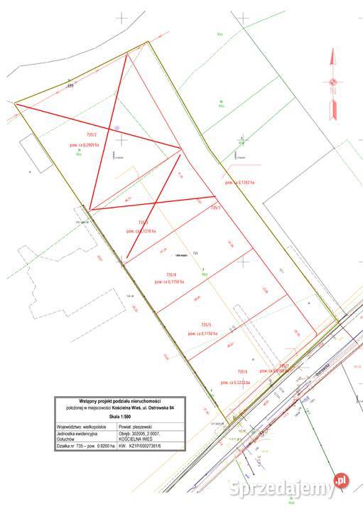 Trzy działki budowlane Kalisza Kościelna Wieś sprzedam