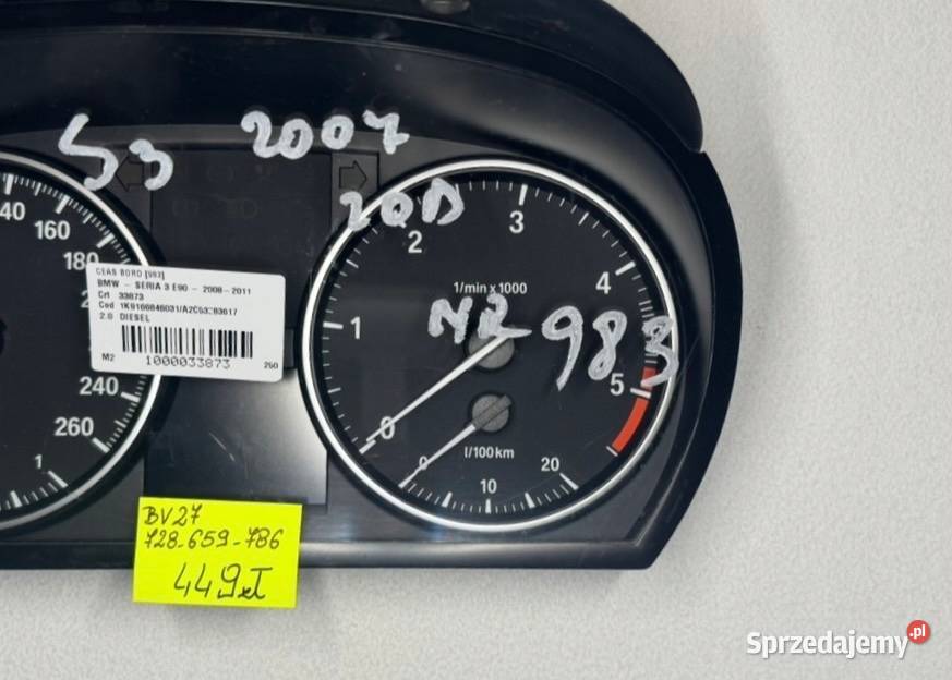 LICZNIK ZEGARY BMW SERIA 3 E90 102535086 Warszawa