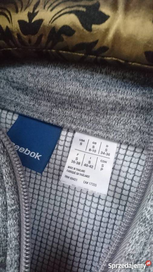 sportowa bluza Reebok szara fitness jogging hit biały Zembrzyce