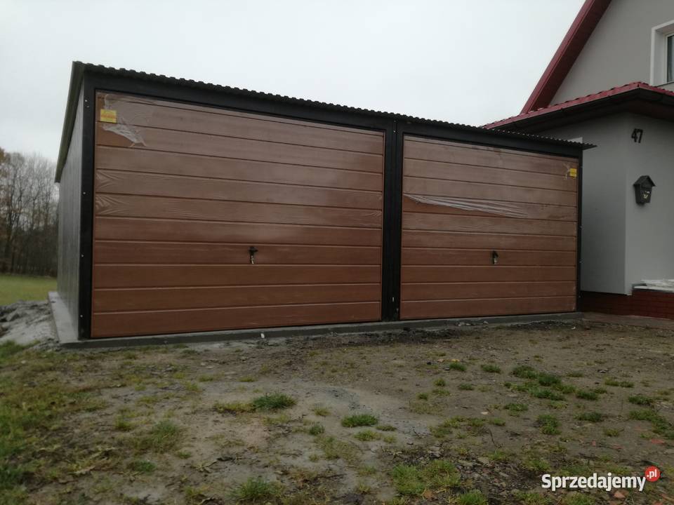 Garaż Blaszany CIEMNY BRĄZ 2xBrama TANIE Garaże dolnośląskie Kamienna Góra