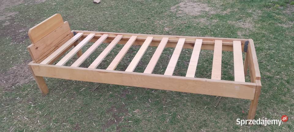 Łóżko drewniane z oparciem 200x80 materac Łóżka i materace Augustów sprzedam