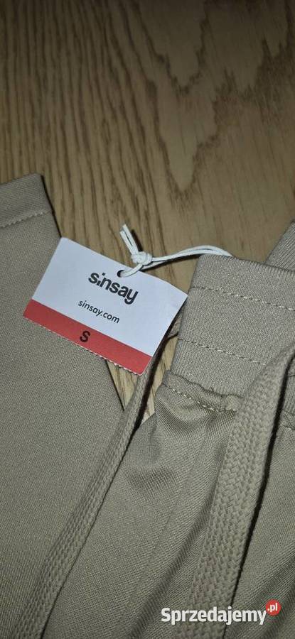 Spodnie materiałowe beż Sinsay S kieszenie brązowy/beżowy Warszawa
