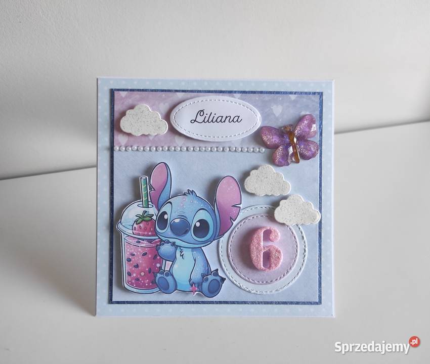 Kartka ręcznie robiona na urodziny Stich 2 Łódź sprzedam