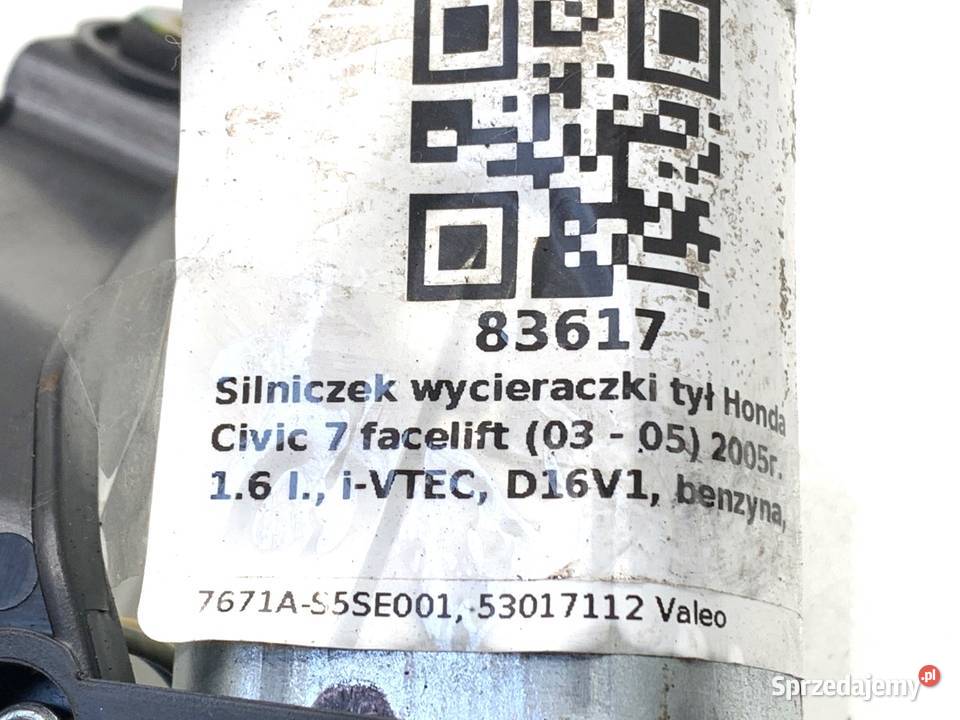 SILNIK WYCIERACZEK TYŁ HONDA CIVIC VII podkarpackie