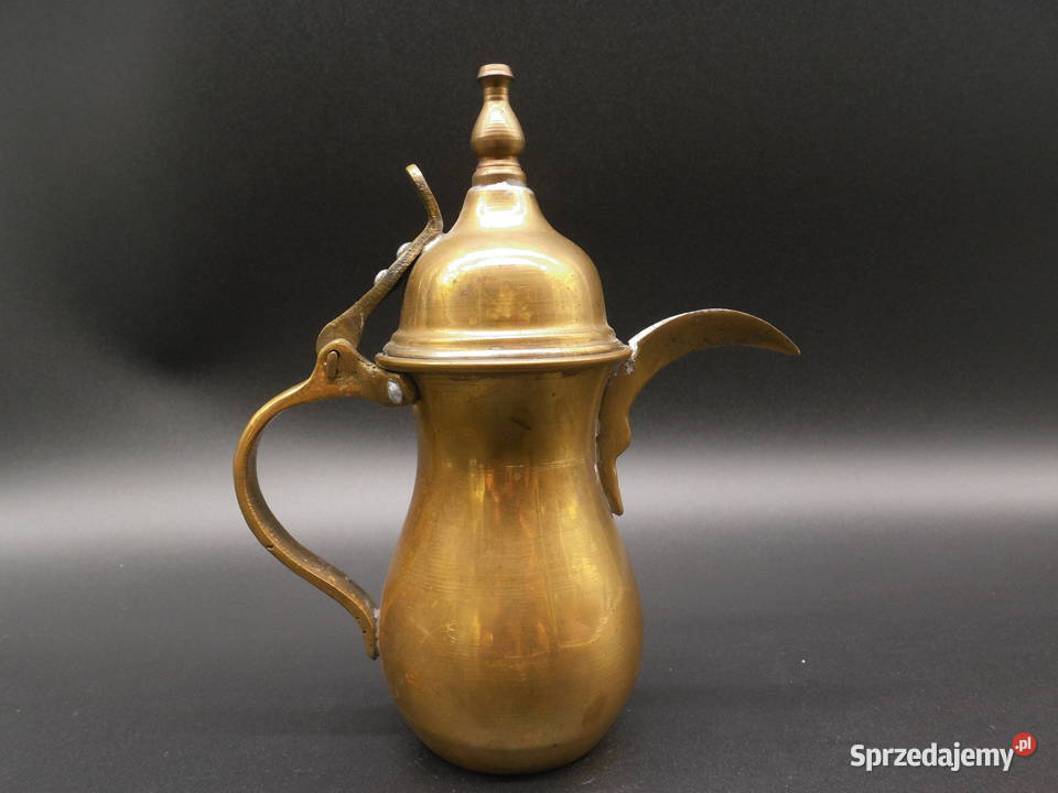 Mosiężny dzbanek do kawy Dallah arabski imbryk Porcelana i szkło Raszków