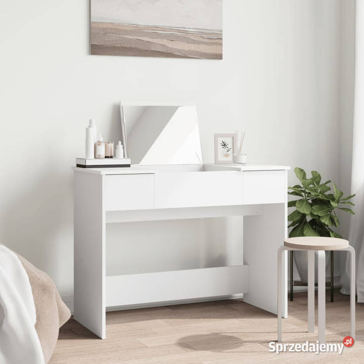 Toaletka z lustrem biała 100x45x76 WM840695 Warszawa sprzedam