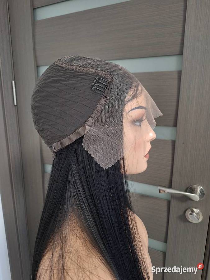 Czarny długi koronkowy peruk Nakrycia głowy pomorskie Malbork sprzedam