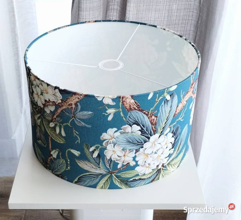 Lampa ceramiczna stołowa z abażurem z tkaniny Warszawa