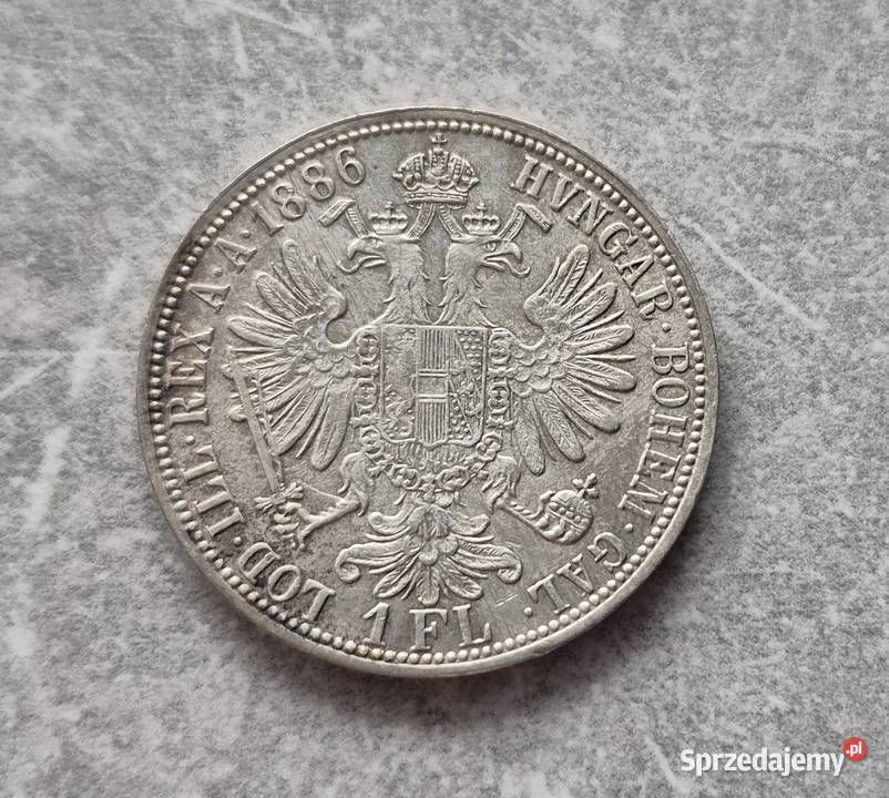 53 AUSTRIA srebro 1 Floren 1886 r Numizmatyka