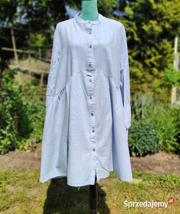 Niebieska sukienka plus size 5XL 50 bawełna Rozmiar 50 zachodniopomorskie Szczecin