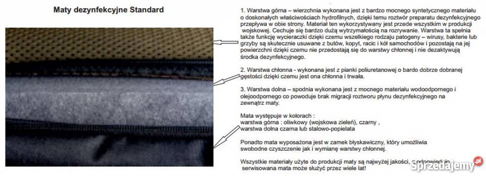 Matymata dezynfekcyjnado dezynfekcji 200x120x5 warmińsko-mazurskie Olsztyn sprzedam