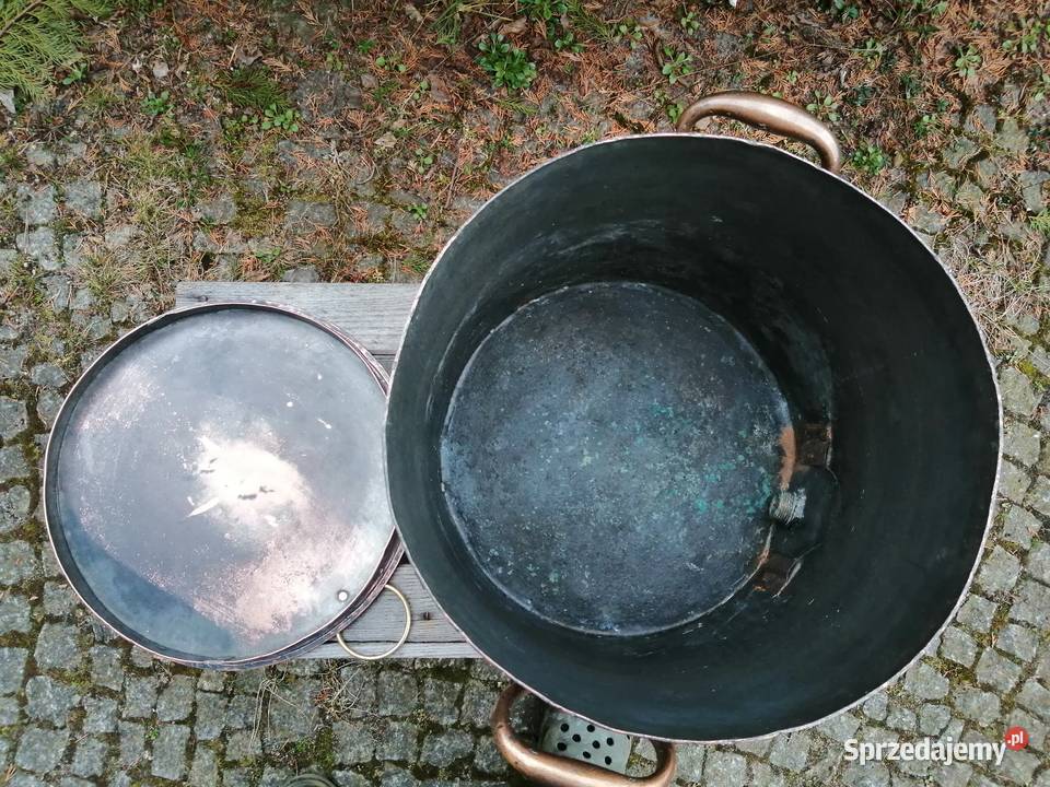 Duży miedziany kocioł z kranikiem i przykrywką mazowieckie Warszawa