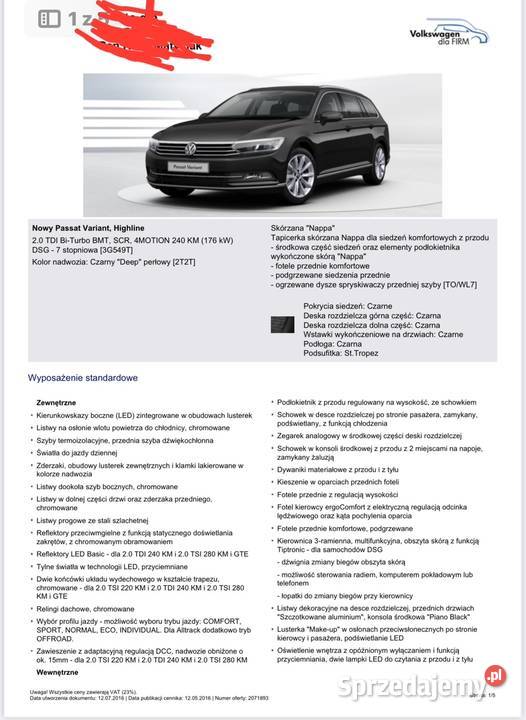 Volkswagen Passat 20 BITDI Salon Polska FULL Kielce