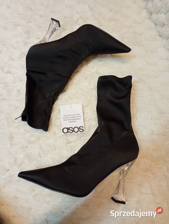 40 ASOS DesignCzarne botki w Szpic z Londynu z Kraków