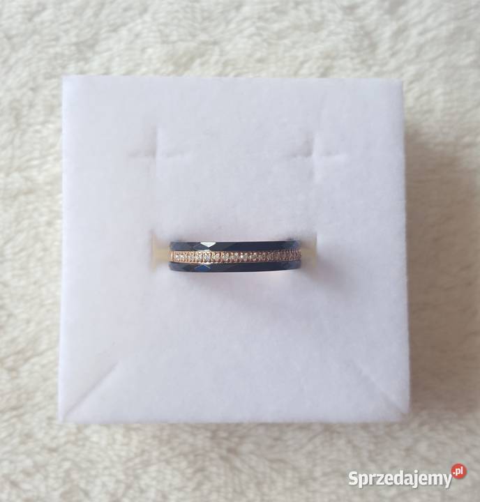 Nowy pierścionek obrączka złoty czarny kolor Szczecin