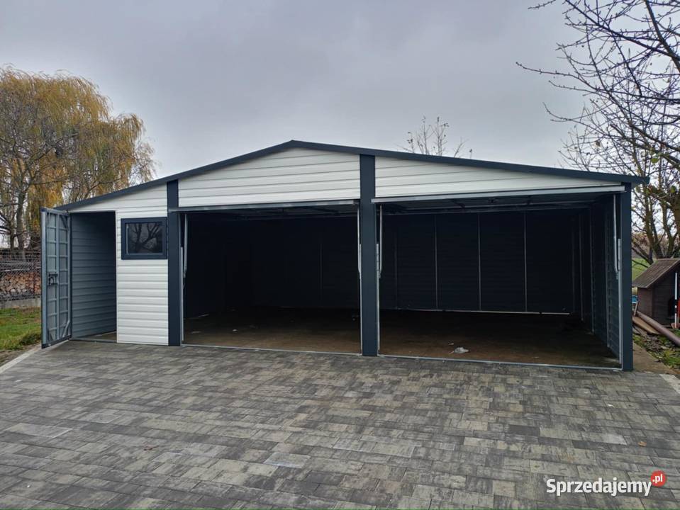 Garaż blaszany 86 Dach dwuspadowy Bramy uchylne Sprzedaż Warszawa