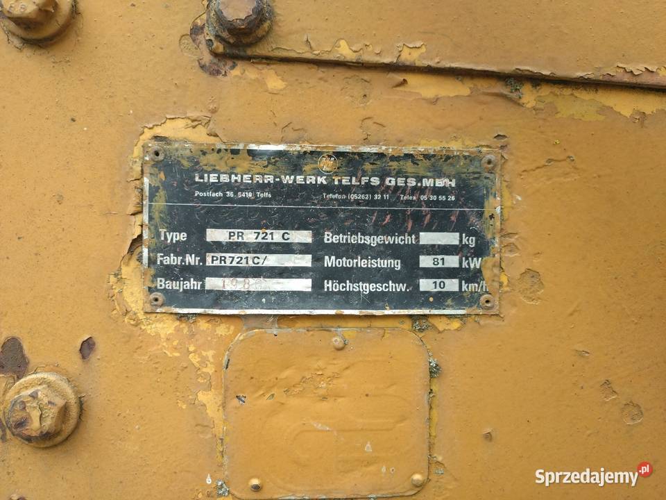 Spycharka spychacz liebherr pr 721 c błotniak zachodniopomorskie Rymań