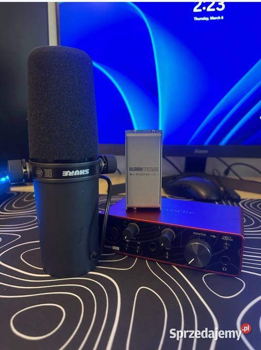 Shure SM7B Mic booster Focusrite Scarlett Solo Sprzęt estradowy, studyjny i DJ-ski Radom